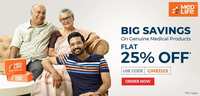 Medlife Flash Sale: Flat 25% OFF on prescribed medicines + Win Rs. 10 to Rs. 250 Amazon pay Cashback (Till 6 PM)