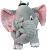ToyHub Elephant With 2 Baby - 38 cm  (Grey)