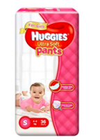 ​​Huggies Ultra Soft Pants Diapers for Girls, Small (Pack of 36) @ ₹262