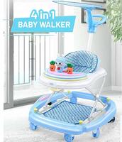GoodLuck Baybee Round Baby Walker for Kids | Music Function with Canopy 3 Position Height Adjustable kis Walker,Activity Walker for Babies/Childs (6 Months to 2 Years) (Blue)