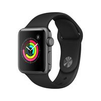 Apple Watch Series 3 GPS, 38mm Space Grey Aluminium Case with Black Sport Band