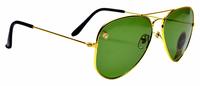 La Victorie Aviator UV Protected Unisex Golden Green Sunglasses