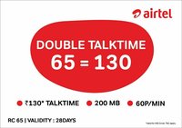 Double talktime offer Recharge with Rs.65