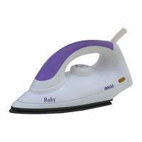 Inalsa Ruby 1000-Watt Dry Iron with Non-Stick Coated Soleplate (White and Purple)
