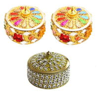Designer Brass Jewellery Box (Pack of 3) for Rs.162