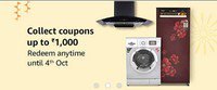 Coupons Upto Rs. 1000 applicable on Large Appliances, Mattress, Sofa, Air Conditioners, Refrigerators & More