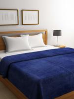 Home Fleece Double Blanket - Navy Blue at rs 399