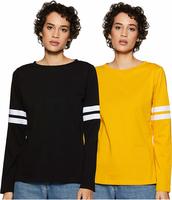 Miss Olive Women's Plain Regular fit T-Shirt (Pack of 2) @319