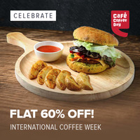 International Coffee Week :- Flat 60% off on All Orders From Cafe Coffee Day on Swiggy