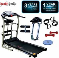  Healthgenie 4112M, 6in1 Motorized Treadmill for Home Use & Fitness, 4.0 HP Peak with Massager, Sit-ups, Tummy Twister, Dumbbells, Resistant Tubes (Free Installation Assistance) 