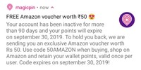 User Specific - Get FREE Amazon gv of ₹50 in all inactive accounts