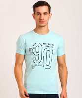 Duke Printed Men Round Neck Blue T-Shirt