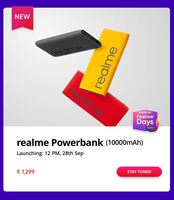 Realme Powerbank 10000 mah Sale @ 28th Sept - Upcoming