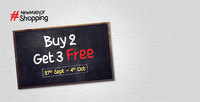 Brand Factory Buy 2 & Get 3 Free || Additional 5% Instant Discount using SBI Cards