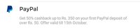 PayPal Dream11 ADD Money Offer : Get 50% Cashback Upto ₹350 On Pay Using PayPal