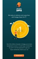 Swiggy Super at just Rs 1/-