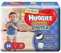 Huggies Ultra Soft Pants Diapers for Boys, Medium (Pack of 30)