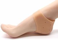 Efinito Silicone Gel Heel Pad Socks for Pain Relief for Men and Women (Beige, Free Size) - 1 Pair