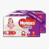 Huggies Wonder Pants Large Size Diapers Combo 2, 46 Counts Per Pack - L  (92 Pieces)