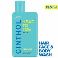 [pantry]Cinthol Head to Toe, 3-in-1 Wash (Shampoo, Face and Body) – COOL WAVE, 190ml
