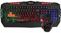 Xtrike Me MK-803 Wired USB Keyboard + Mouse Kit, 2400 DPI Optical Gaming Mouse, Backlit Gaming Keyboard with Membrane Keys