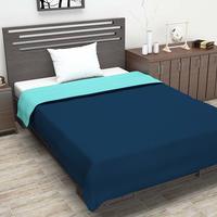 Divine Casa Solid Microfibre Blanket/Duvet Lightweight/AC Single Dohar- Blue Topaz and Dark Blue