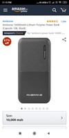 Ambrane 10000mAh Lithium Polymer Power Bank (Capsule-10K, Black)