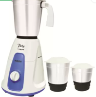 Inalsa Polo 550 W Mixer Grinder  (White, Blue, 3 Jars)