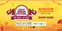 Free Delivery On Purchase Of any Item From Amazon (9am to 12pm) [29th - 4th Oct]
