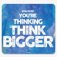 InstaNote What Ever Youre Thinking Think Bigger Mousepad  (Blue Watercolor Effect)