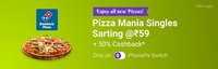 50% cashback up to ₹150 on Dominos Orders Only On PhonePe Switch