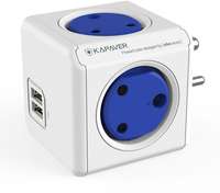 Kapaver PowerCube Spike Guard Wall Adapter with 4 Socket & 5V 2.1A Dual USB Oulet 