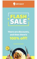 Swiggy Flash Sale 100% off  (Sale at 1 PM - 3PM)