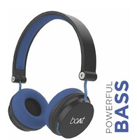 Boat Super Bass Rockerz 400 Bluetooth On-Ear Headphones with Mic (Black/Blue)