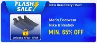 Flash Sale 4-5PM: Men's footwear nike and reebok min 65% off