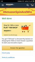 Amazon : Spin & Win prize worth 1 Crore ( Collect Offer) ( Used New User ) ( Got In 3 Account)


