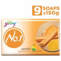 Godrej No.1 Sandal and Turmeric, 150 g (Pack of 9)