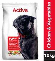 Active Puppy Dry Dog Food, Chicken and Vegetable - 10 kg Pack