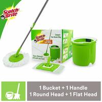 Scotch-Brite Jumper Spin Mop with Round and Flat Heads with Refill