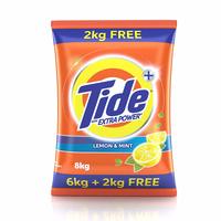 Tide Plus Extra Power Detergent Washing Powder - 6 kg (Lemon and Mint) with Free Detergent Powder - 2 kg