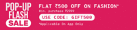 Flat 500 discount on 2999 on fashion