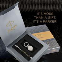 Parker Vector Spark Black Special Edition Roller Ball Pen Gift Set - with Round Key Chain