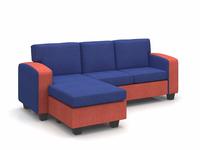 L shape Forzza Pomona Three Seater Sofa (Blue)