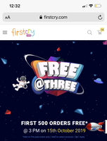 FirstCry :- Flat 100% Discount upto 1500₹ for 1st 500 Orders @ 3 PM on 15th Oct || Rest will Get 60% Discount