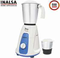 Inalsa Polo 550-Watt Mixer Grinder with 2 Jars, (White/Blue) 