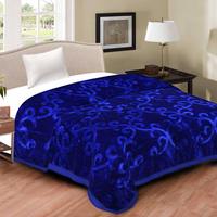 DWardrobe Double Bed Embossed Floral Print Mink Blanket for Winters and ac Rooms 