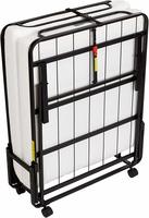 Live at 8 PM : AmazonBasics Premium Rollaway Single Folding Steel Bed with 4 Inch Memory Foam Mattress with Caster Wheels 