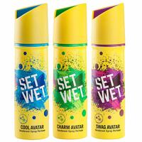 Set Wet Deodorant Spray Perfume, 150ml (Cool, Charm and Swag Avatar Pack of 3) @ 199