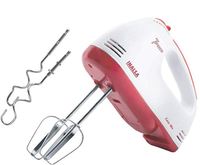 Inalsa Hand Mixer Easy Mix-200W with 7 Speed Control & Detachable Stainless-Steel Finish Beater & Whisker| In-Built Eject Knob & Slim Grip,(Red/White)