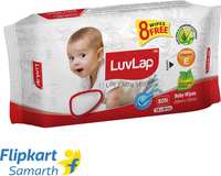 50% Off : LuvLap Paraben Free Baby Wet Wipes with Aloe Vera – (72 Wipes + 8 Wipes Free)  (80 Pieces)@ 49